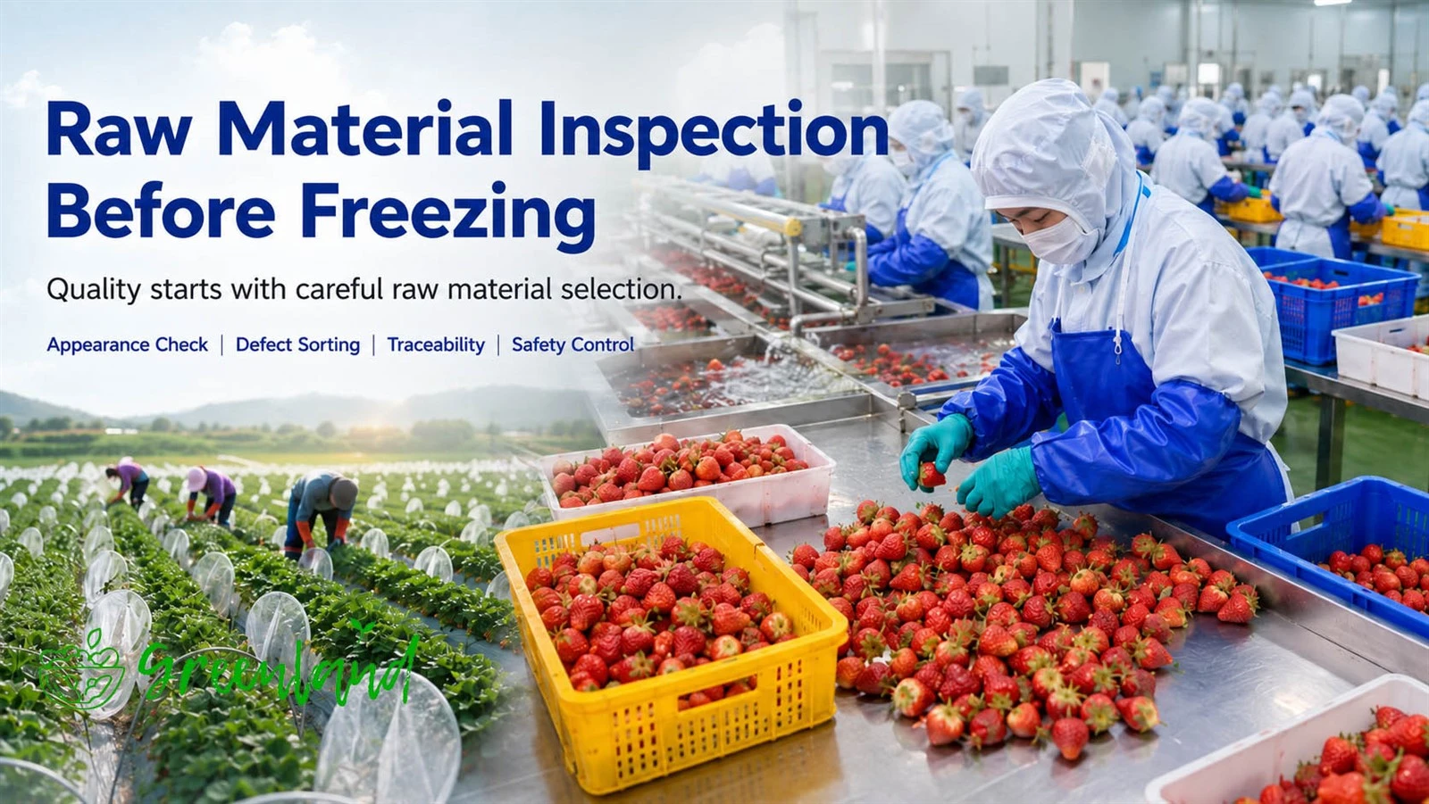 Raw material batch inspection for frozen food traceability Raw material batch inspection for frozen food traceability